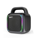 Coluna Bluetooth Portátil RGB MS6K para Karaoke Exterior Subwoofer, Sem Microfone, Microfone Duplo