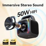 Coluna Bluetooth Portátil RGB MS6K para Karaoke Exterior Subwoofer, Sem Microfone, Microfone Duplo