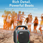 Coluna Bluetooth Portátil RGB MS6K para Karaoke Exterior Subwoofer, Sem Microfone, Microfone Duplo