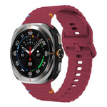 For Samsung Galaxy Watch8 Classic 46mm / Watch8 44mm / 40mm xDfind Wavy Grain Stitched Silicone Watch Band, L