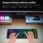 Teclado Mecânico com Retroiluminação RGB Versão Russa HXSJ V200 Com Fios 68 Teclas, Comprimento do Cabo: 1,7m, V200 Versão Russa Branco