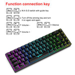 Teclado Mecânico com Retroiluminação RGB Versão Russa HXSJ V200 Com Fios 68 Teclas, Comprimento do Cabo: 1,7m, V200 Versão Russa Branco