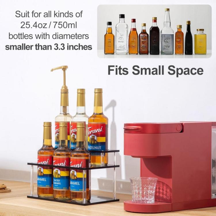 YX164 Acrylic 2 Tier Coffee Syrups Bottle Rack Organizer, YX164