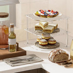 YX165 Acrylic 3 Tier Corner Plates and Bowls Organizer Shelf, YX165