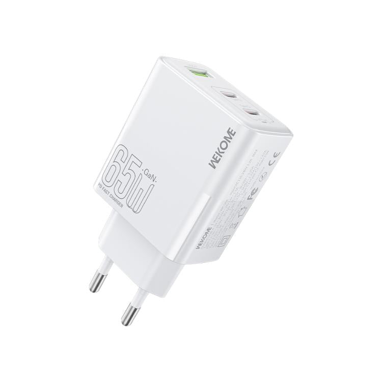 Carregador Rápido WK WP-U66 Kinkong 65W Dual USB-C / Type-C + USB GaN, Ficha UK, Ficha EUA, Ficha UE