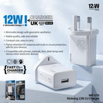 Carregador USB WK WP-U76 Kinkong 12W, Ficha UK, Ficha EUA, Ficha UE