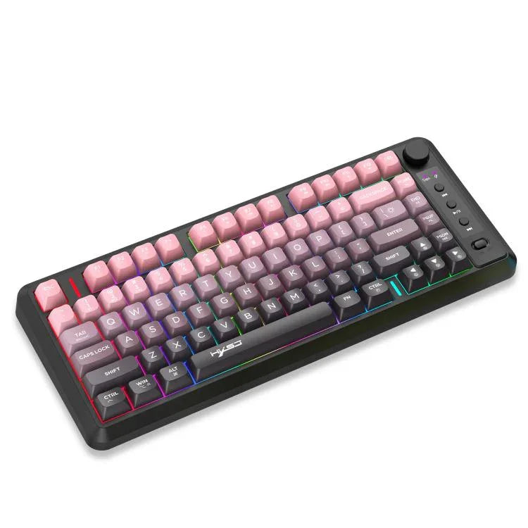 Teclado Fino com Luz RGB e Três Modos Sem Fios HXSJ L400 81 Teclas