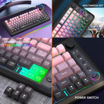 Teclado Fino com Luz RGB e Três Modos Sem Fios HXSJ L400 81 Teclas