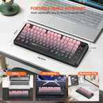 Teclado Fino com Luz RGB e Três Modos Sem Fios HXSJ L400 81 Teclas