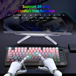 Teclado Fino com Luz RGB e Três Modos Sem Fios HXSJ L400 81 Teclas