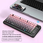 Teclado Fino com Luz RGB e Três Modos Sem Fios HXSJ L400 81 Teclas