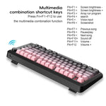 Teclado Fino com Luz RGB e Três Modos Sem Fios HXSJ L400 81 Teclas