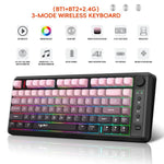 Teclado Fino com Luz RGB e Três Modos Sem Fios HXSJ L400 81 Teclas