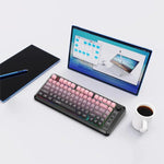 Teclado Fino com Luz RGB e Três Modos Sem Fios HXSJ L400 81 Teclas