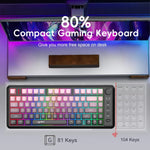 Teclado Fino com Luz RGB e Três Modos Sem Fios HXSJ L400 81 Teclas