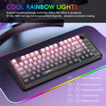 Teclado Fino com Luz RGB e Três Modos Sem Fios HXSJ L400 81 Teclas