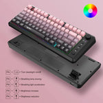 Teclado Fino com Luz RGB e Três Modos Sem Fios HXSJ L400 81 Teclas