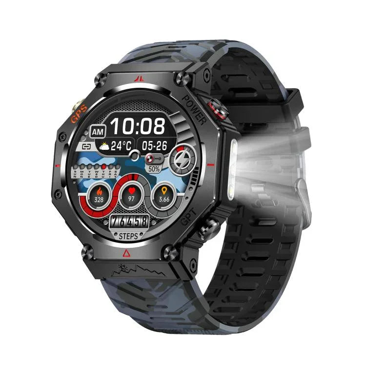 KC91 Ecrã IPS de 1,39 polegadas Relógio Inteligente GPS Outdoor 3ATM com Lanterna