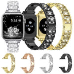Pulseira de Relógio em Aço Inoxidável com Joias de Diamante xDfind, Para Apple Watch 42 / 44 / 45 / 46 / 49mm, Para Apple Watch 38 / 40 / 41 / S10 42mm