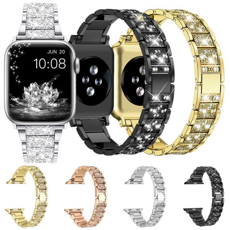 Pulseira de Relógio em Aço Inoxidável com Joias de Diamante xDfind, Para Apple Watch 42 / 44 / 45 / 46 / 49mm, Para Apple Watch 38 / 40 / 41 / S10 42mm
