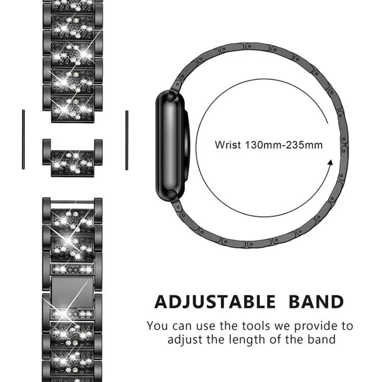 Pulseira de Relógio em Aço Inoxidável com Joias de Diamante xDfind, Para Apple Watch 42 / 44 / 45 / 46 / 49mm, Para Apple Watch 38 / 40 / 41 / S10 42mm