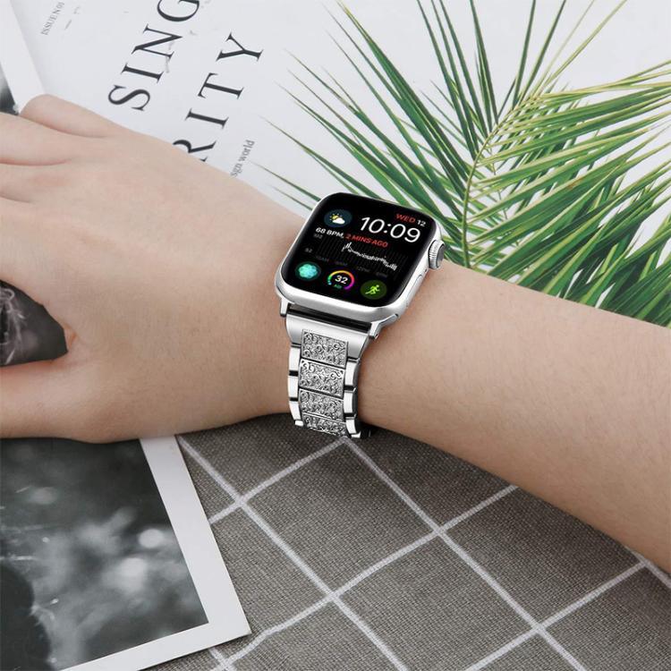 Pulseira de Relógio em Aço Inoxidável com Joias de Diamante xDfind, Para Apple Watch 42 / 44 / 45 / 46 / 49mm, Para Apple Watch 38 / 40 / 41 / S10 42mm
