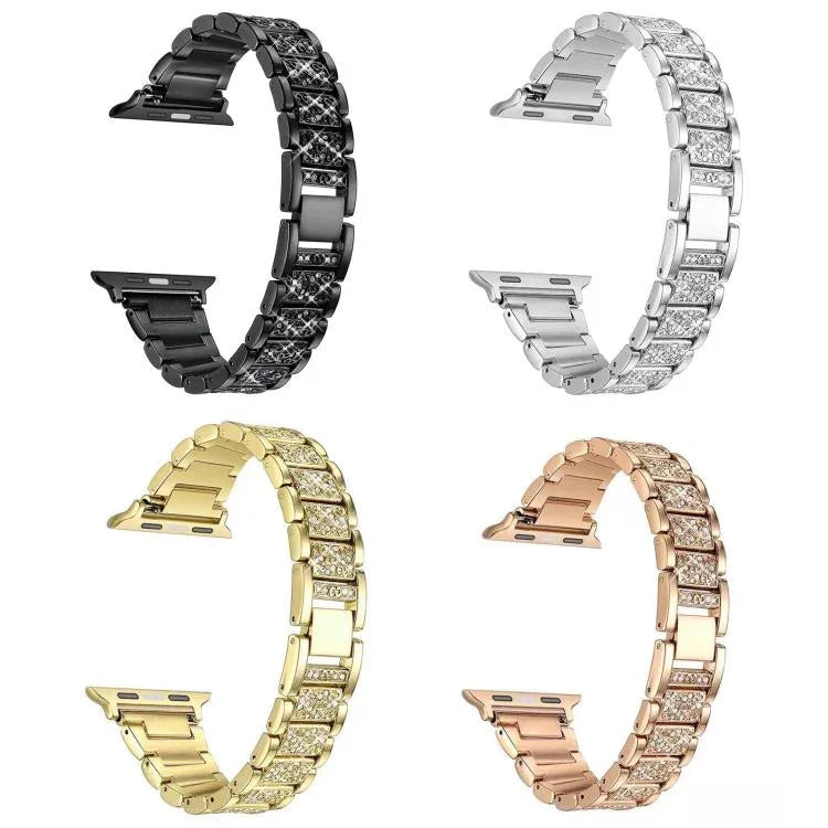 Pulseira de Relógio em Aço Inoxidável com Joias de Diamante xDfind, Para Apple Watch 42 / 44 / 45 / 46 / 49mm, Para Apple Watch 38 / 40 / 41 / S10 42mm
