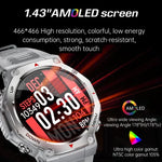 KT85 Ecrã de 1,43 polegadas Relógio Inteligente Desportivo Outdoor 5ATM com Lanterna Forte