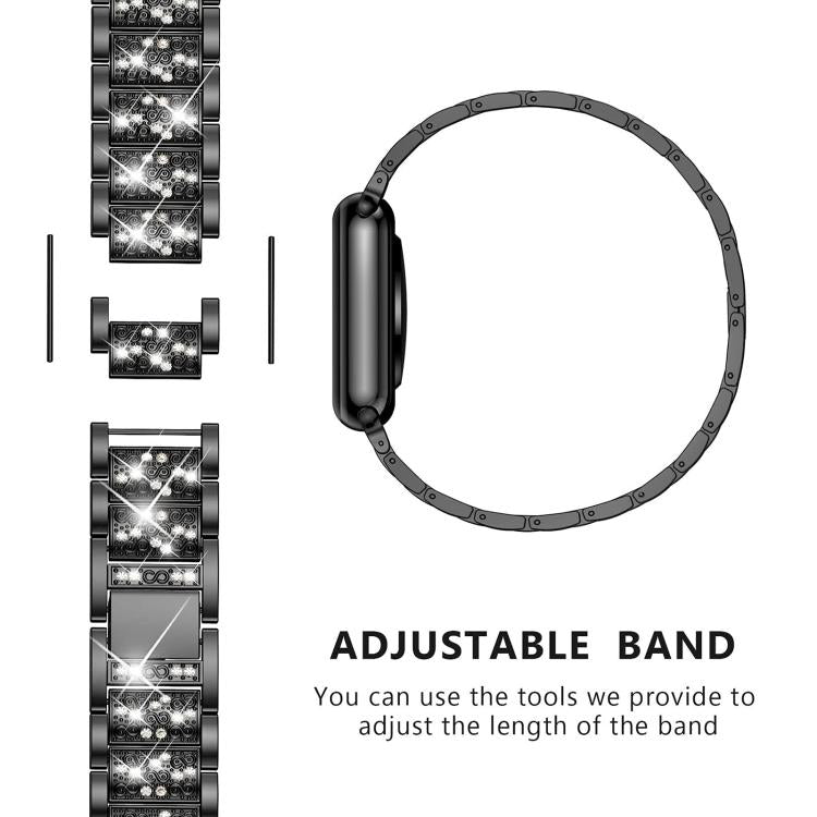 xDfind Diamond Jewelry Stainless Steel Watch Band, For Xiaomi Band 10 Pro / 9 Pro / Redmi Watch 6, For Xiaomi Smart Band 10 / 9 / 8 / NFC 14mm, For Redmi Watch 3 Active / Lite 20mm, For Redmi Watch 3 20mm