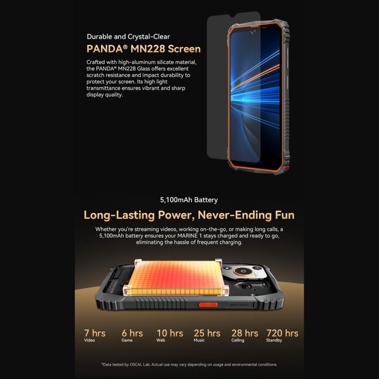 Blackview Oscal Marine 1, 6,56 polegadas, Android 15, Unisoc UMS9230E T615 Octa Core, rede: 4G, OTG, NFC, 4GB+128GB