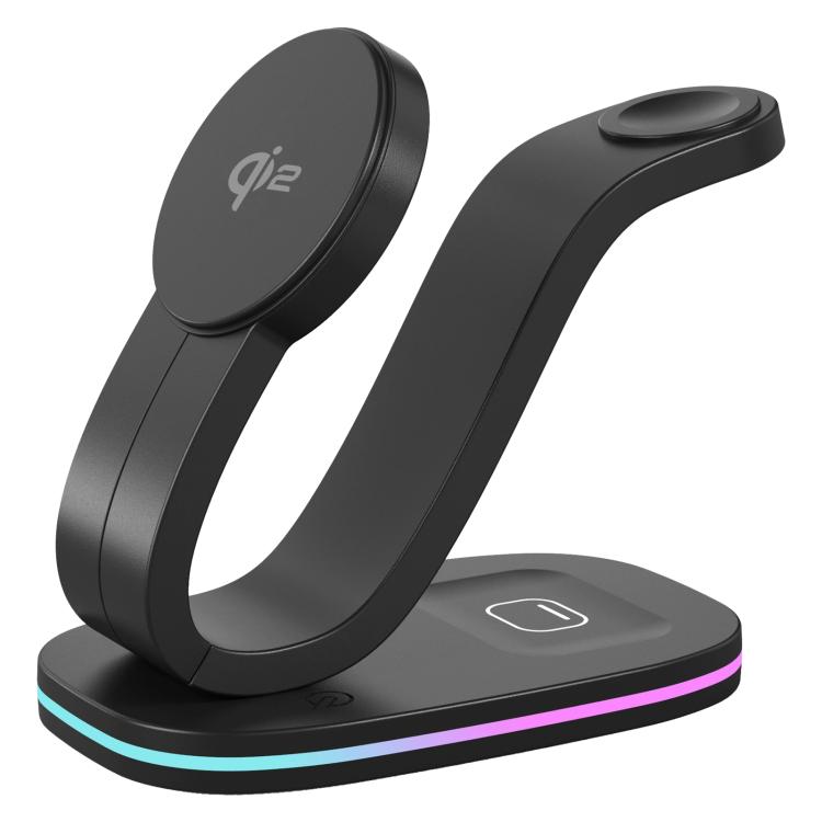 Carregador Sem Fios Universal 3 em 1 para Telemóvel / Auriculares / Relógio, Universal 3 em 1 (Preto), Universal 3 em 1 (Branco)