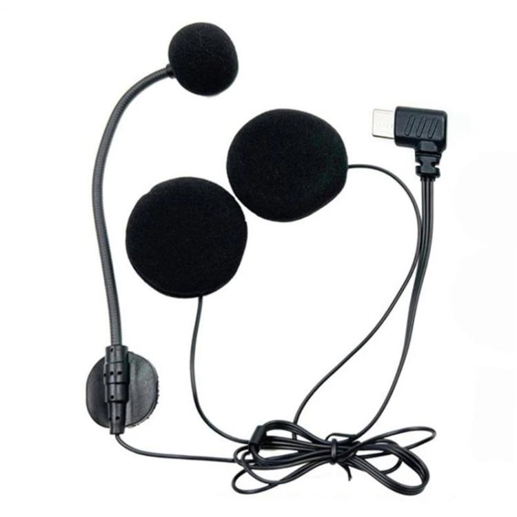 Microfone para Auricular Intercomunicador para Capacete de Motociclo Meio Capacete Tipo-C Curvo, Tipo-C Curvo