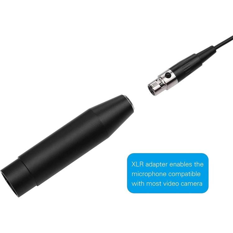 Microfone de Lapela Metálico, Comprimento do Cabo: 1.5m, Conector XLR de 3 Pinos, Conector XLR de 4 Pinos