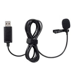 Microfone de Lapela com Interface USB para Gravação de Conferências ao Vivo em Portátil, Interface USB