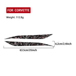 2pcs/Set Forged Gold Foil Carbon Fiber Car Light Eyebrow Decorative Sticker for Chevrolet Corvette C8 2020-, Left and Right Driver, Light Eyebrow
