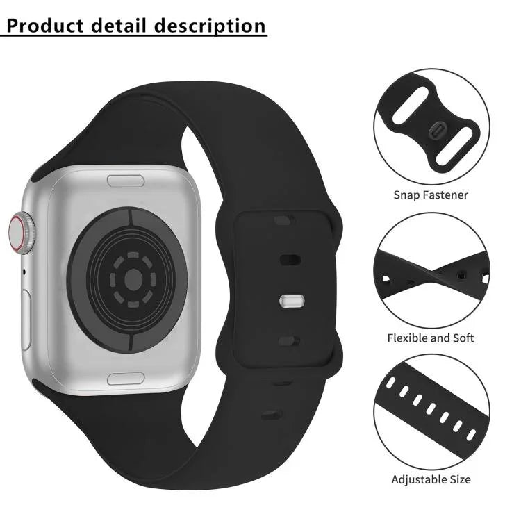 Correia de Relógio em Silicone com Fivela Borboleta e Capa Integrada em PC com Filme, Para Apple Watch Series 44mm, Para Apple Watch Series 40mm, Para Apple Watch Series 10 / 11 46mm, Para Apple Watch Series 10 / 11 42mm, Para Apple Watch Series 45mm