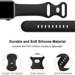 Correia de Relógio em Silicone com Fivela Borboleta e Capa Integrada em PC com Filme, Para Apple Watch Series 44mm, Para Apple Watch Series 40mm, Para Apple Watch Series 10 / 11 46mm, Para Apple Watch Series 10 / 11 42mm, Para Apple Watch Series 45mm