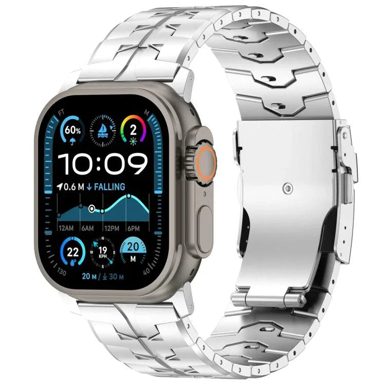 Correia de Relógio em Liga de Titânio com Fivela Plana de Libertação Rápida de 26mm, Para Apple Watch 46mm / 49mm / 45mm / 44mm
