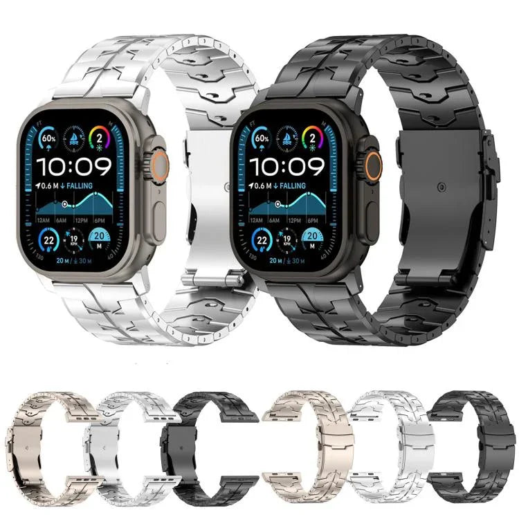 Correia de Relógio em Liga de Titânio com Fivela Plana de Libertação Rápida de 26mm, Para Apple Watch 46mm / 49mm / 45mm / 44mm