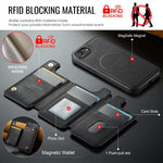 Capa de telemóvel destacável MAGKING K3 Series MagSafe com bolsa para cartão RFID, para iPhone 17e / 16e, para iPhone 17, para iPhone 16 Pro Max, para iPhone 16 Pro, para iPhone 16 Plus, para iPhone 16