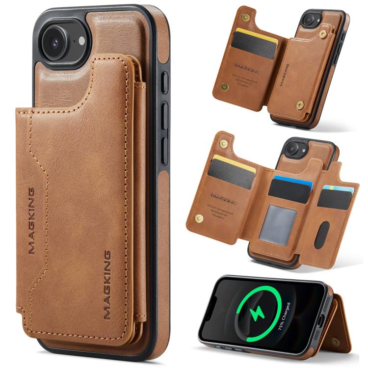 Capa de telemóvel destacável MAGKING K3 Series MagSafe com bolsa para cartão RFID, para iPhone 17e / 16e, para iPhone 17, para iPhone 16 Pro Max, para iPhone 16 Pro, para iPhone 16 Plus, para iPhone 16