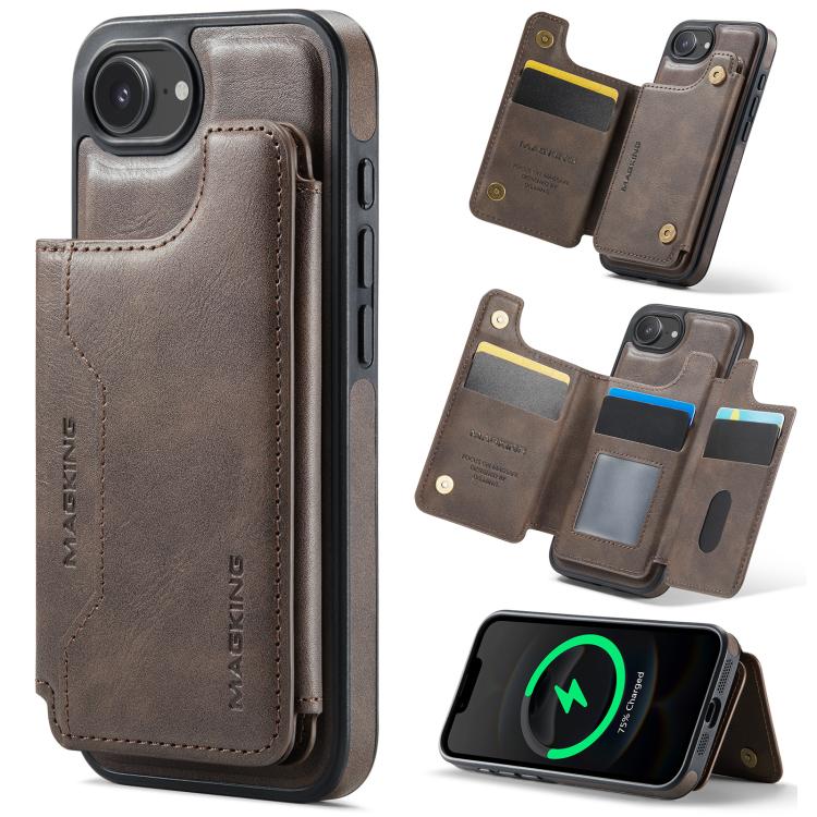 Capa de telemóvel destacável MAGKING K3 Series MagSafe com bolsa para cartão RFID, para iPhone 17e / 16e, para iPhone 17, para iPhone 16 Pro Max, para iPhone 16 Pro, para iPhone 16 Plus, para iPhone 16