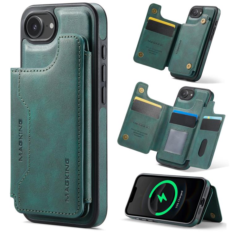 Capa de telemóvel destacável MAGKING K3 Series MagSafe com bolsa para cartão RFID, para iPhone 17e / 16e, para iPhone 17, para iPhone 16 Pro Max, para iPhone 16 Pro, para iPhone 16 Plus, para iPhone 16