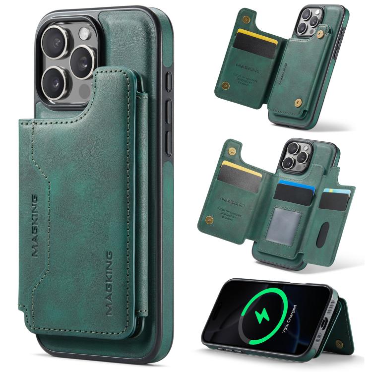 Capa de telemóvel destacável MAGKING K3 Series MagSafe com bolsa para cartão RFID, para iPhone 17e / 16e, para iPhone 17, para iPhone 16 Pro Max, para iPhone 16 Pro, para iPhone 16 Plus, para iPhone 16
