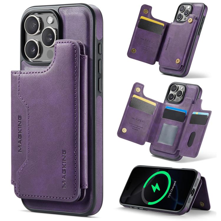 Capa de telemóvel destacável MAGKING K3 Series MagSafe com bolsa para cartão RFID, para iPhone 17e / 16e, para iPhone 17, para iPhone 16 Pro Max, para iPhone 16 Pro, para iPhone 16 Plus, para iPhone 16