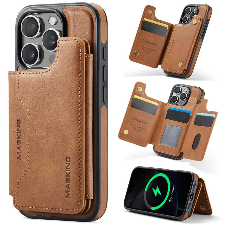 Capa de telemóvel destacável MAGKING K3 Series MagSafe com bolsa para cartão RFID, para iPhone 17e / 16e, para iPhone 17, para iPhone 16 Pro Max, para iPhone 16 Pro, para iPhone 16 Plus, para iPhone 16