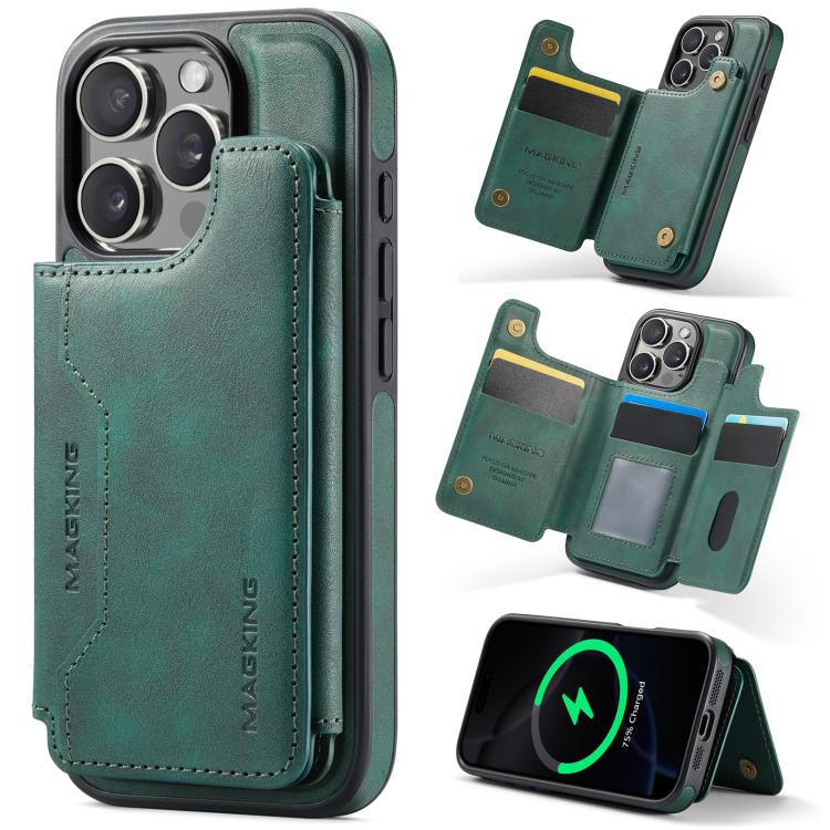 Capa de telemóvel destacável MAGKING K3 Series MagSafe com bolsa para cartão RFID, para iPhone 17e / 16e, para iPhone 17, para iPhone 16 Pro Max, para iPhone 16 Pro, para iPhone 16 Plus, para iPhone 16