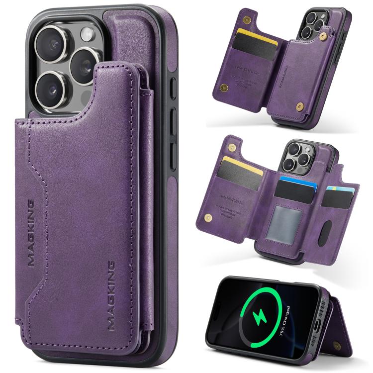 Capa de telemóvel destacável MAGKING K3 Series MagSafe com bolsa para cartão RFID, para iPhone 17e / 16e, para iPhone 17, para iPhone 16 Pro Max, para iPhone 16 Pro, para iPhone 16 Plus, para iPhone 16