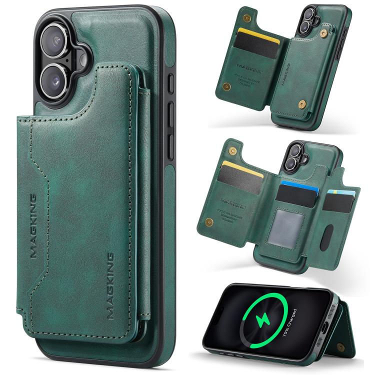 Capa de telemóvel destacável MAGKING K3 Series MagSafe com bolsa para cartão RFID, para iPhone 17e / 16e, para iPhone 17, para iPhone 16 Pro Max, para iPhone 16 Pro, para iPhone 16 Plus, para iPhone 16