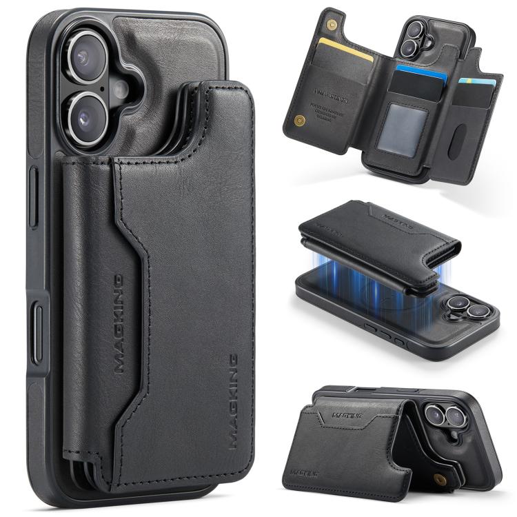 Capa de telemóvel destacável MAGKING K3 Series MagSafe com bolsa para cartão RFID, para iPhone 17e / 16e, para iPhone 17, para iPhone 16 Pro Max, para iPhone 16 Pro, para iPhone 16 Plus, para iPhone 16